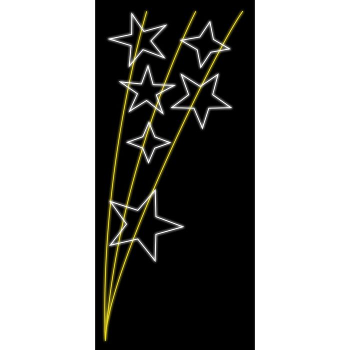 Светодиодная консоль "ШЕСТЬ ЗВЕЗД", 1.5 х 0.65 м, led-шнур 22 м, 60 Вт, металлический каркас