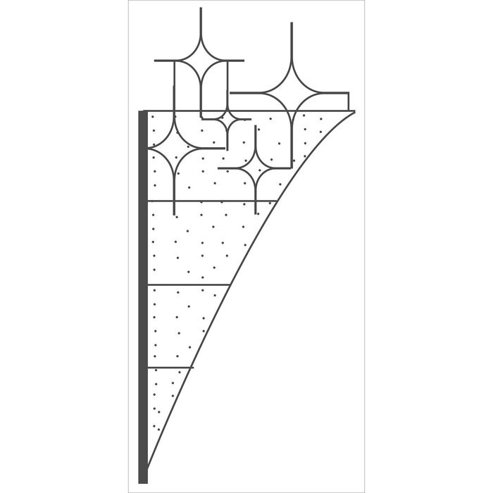 Светодиодная консоль "ПЯТЬ ЗВЕЗД с ГИРЛЯНДОЙ",1х0.5м, шнур 8м, метраж 5м (синие диоды), 40Вт