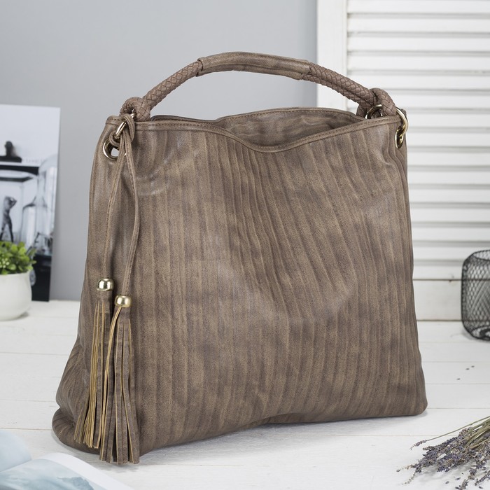 Сумка женская на молнии, 1 отдел с перегородкой, 1 наружный карман, цвет хаки