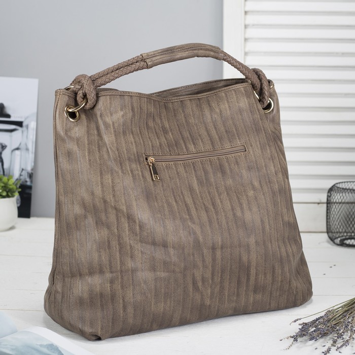 Сумка женская на молнии, 1 отдел с перегородкой, 1 наружный карман, цвет хаки