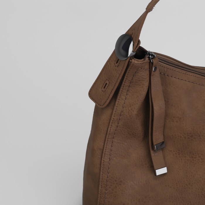 Сумка женская на молнии, 1 отдел с перегородкой, 1 наружный карман, цвет хаки