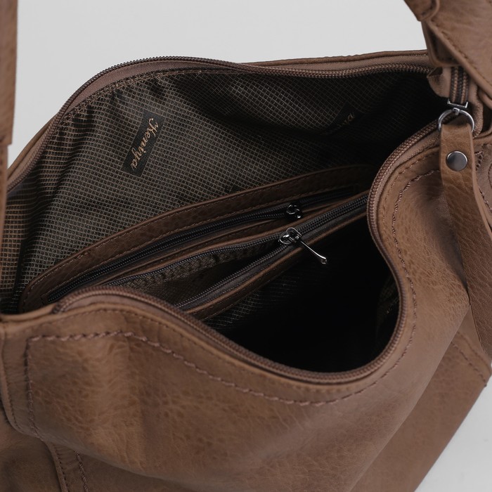 Сумка женская на молнии, 1 отдел с перегородкой, 1 наружный карман, цвет хаки