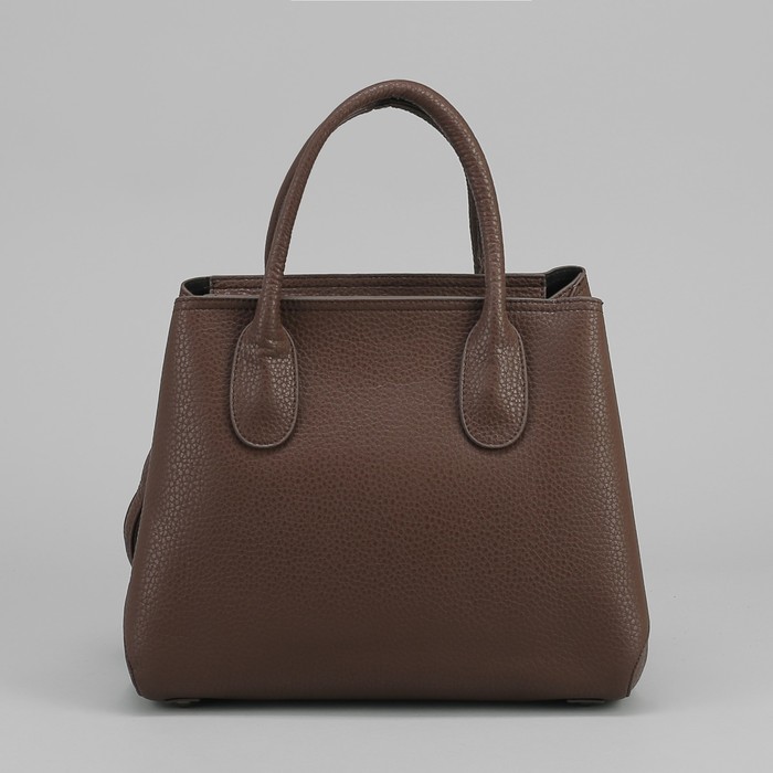 Сумка женская на молнии, 1 отдел, длинный ремень, коричневая