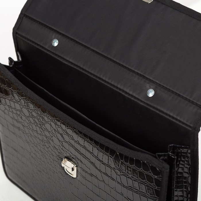 Портфель деловой "Колпино", 2 отдела, чёрная анаконда