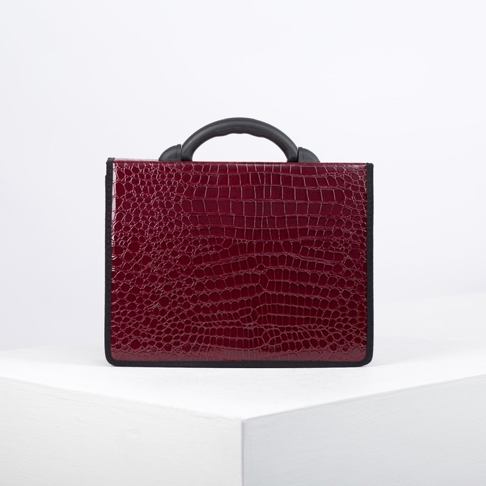 Портфель деловой "Колпино", 2 отдела, бордовая анаконда