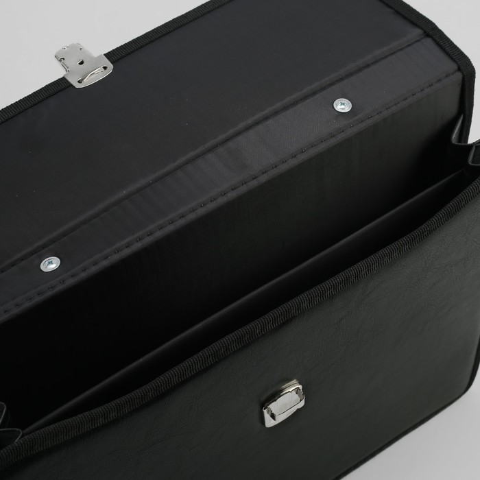 Портфель деловой "Волхов", 2 отдела, чёрный