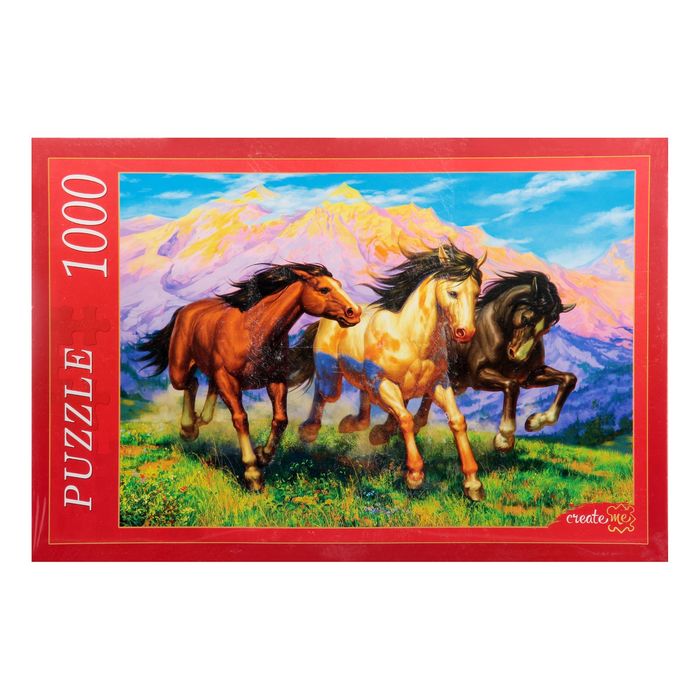Пазлы "Резвые лошади", 1000 элементов