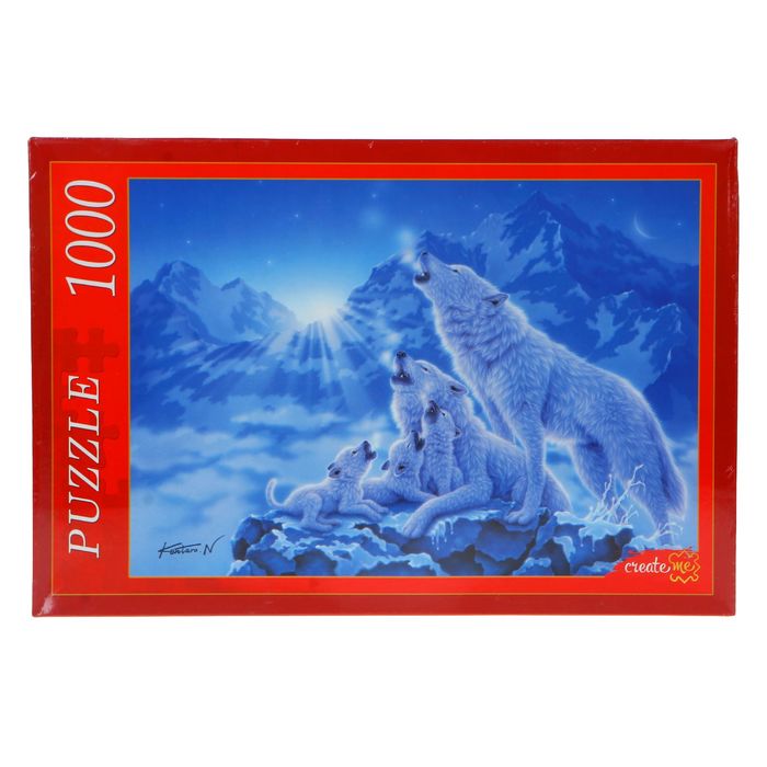 Пазлы "Волки и ночные горы", 1000 элементов