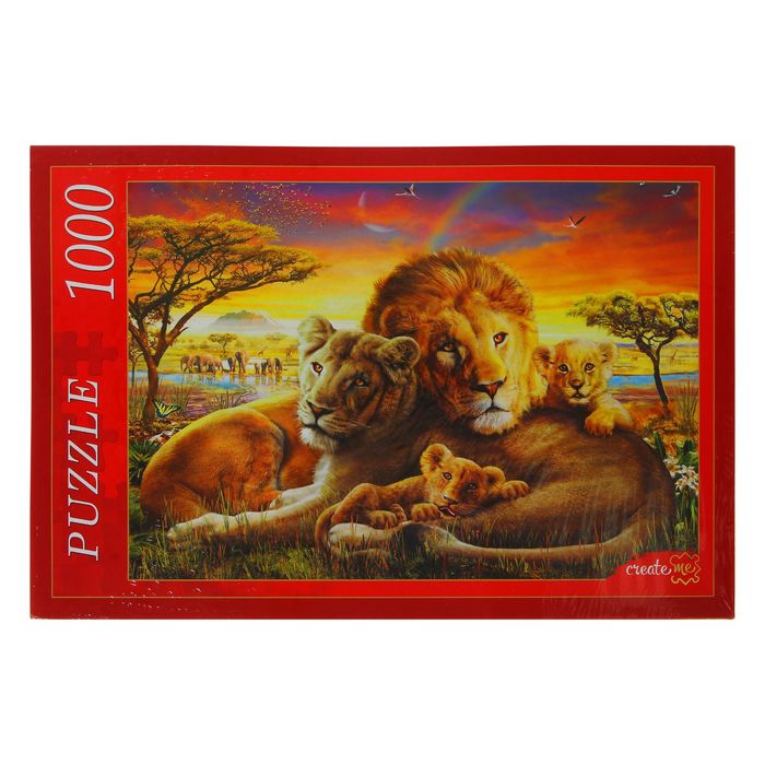 Пазлы "Львиная семья", 1000 элементов
