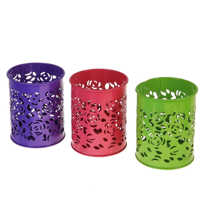 Подставка для столовых приборов "Розы", круглая, цвет МИКС