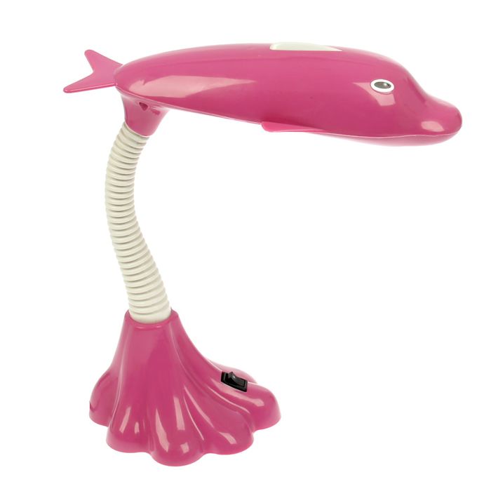 Лампа настольная "Дельфин" ярко-розовая