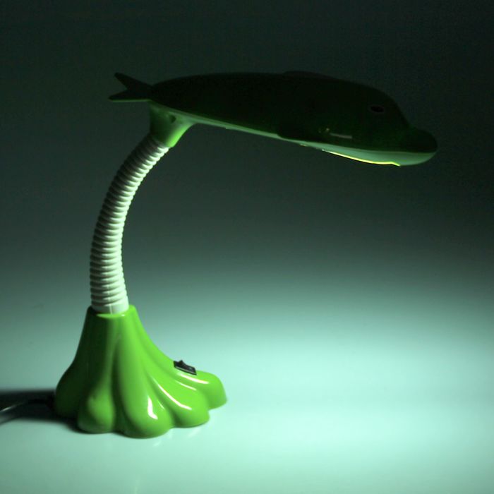 Лампа настольная "Дельфин", зелёная