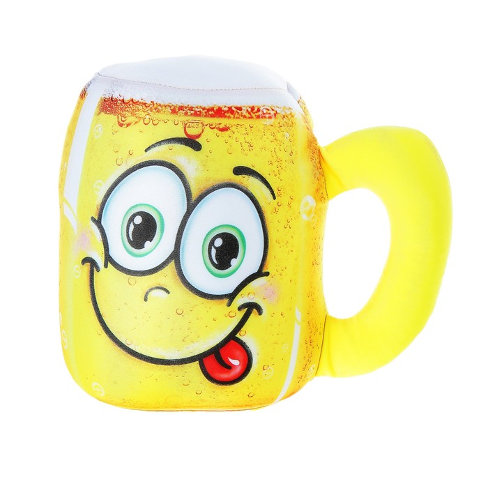 Подушка-антистресс "Я живу красиво", кружка пива