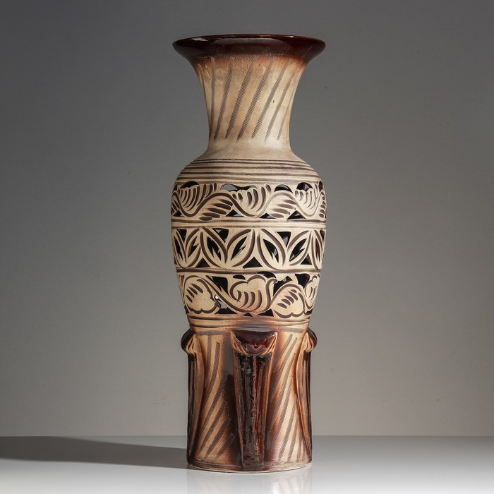 Ваза напольная "Элегия" ажур, коричневая