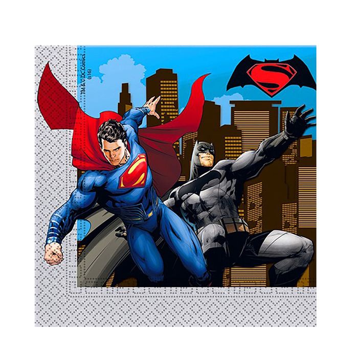 Салфетки бумажные "Бэтмен против Супермена", 33 х 33 см, набор 20 шт.