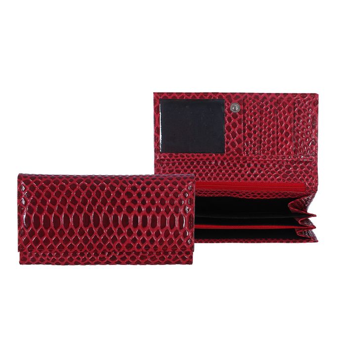 Кошелёк женский на клапане, 3 отдела для купюр, для кредитных карт, для монет, наружный карман, цвет бордовый