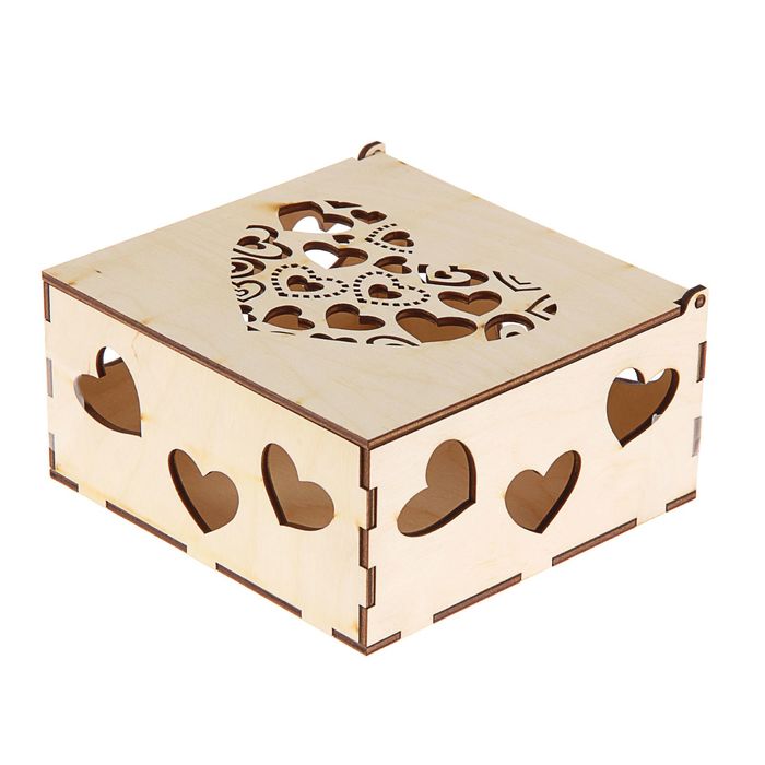Шкатулка "Большая с сердечками" размер 172х167х84мм