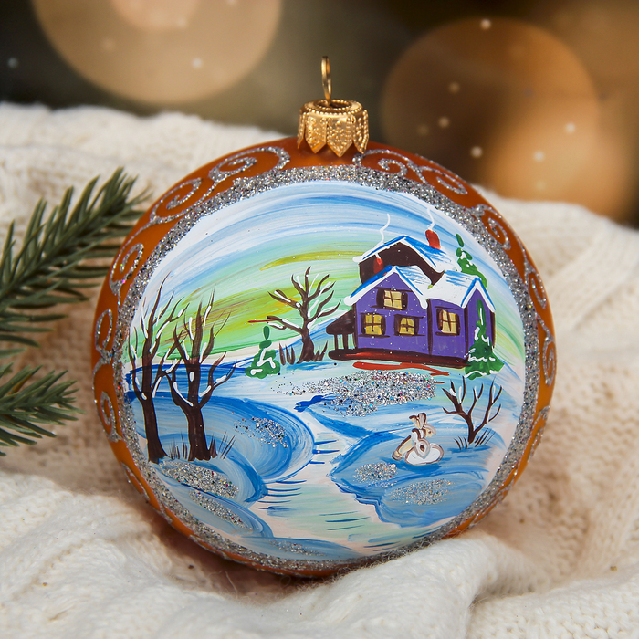 Новогодний шар ручной работы "Утро" микс