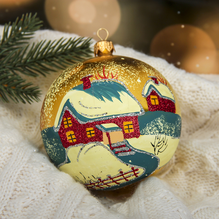 Новогодний шар ручной работы "Сугробы" микс