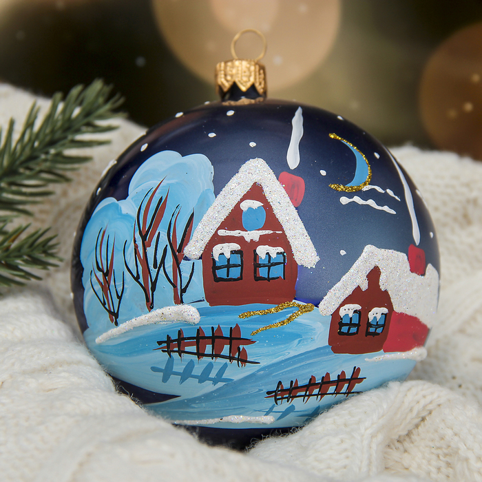 Новогодний шар ручной работы "Околица" микс