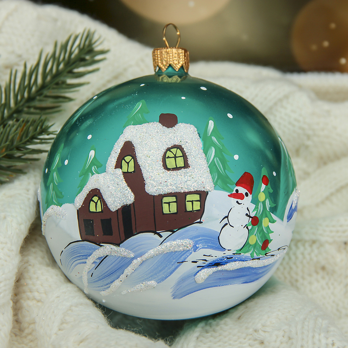 Новогодний шар ручной работы "Рождественский" микс