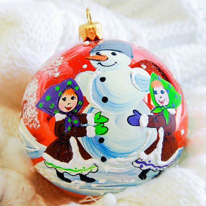 Новогодний шар ручной работы "Весёлая зима" микс