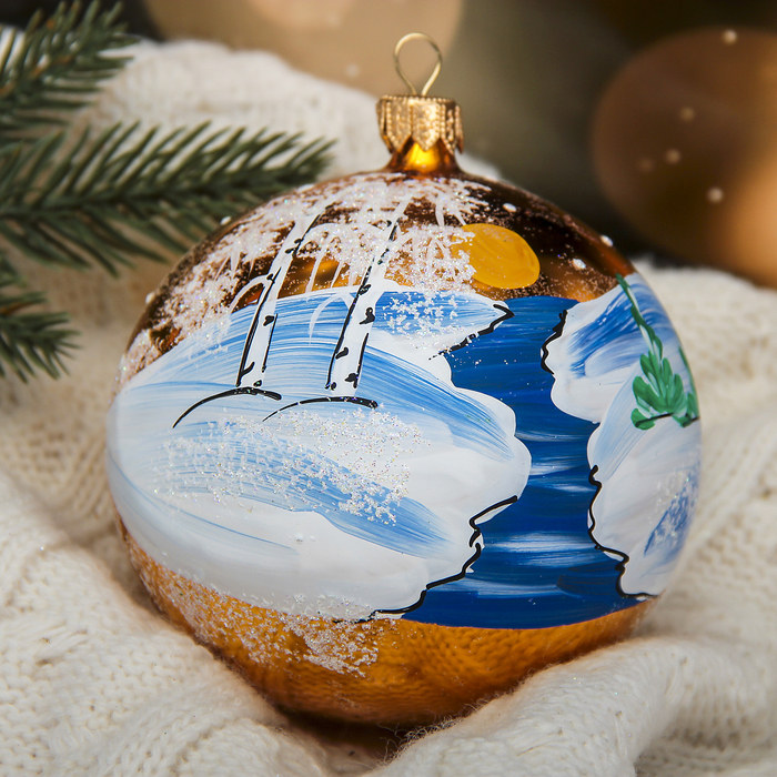 Новогодний шар ручной работы "Рассвет" микс