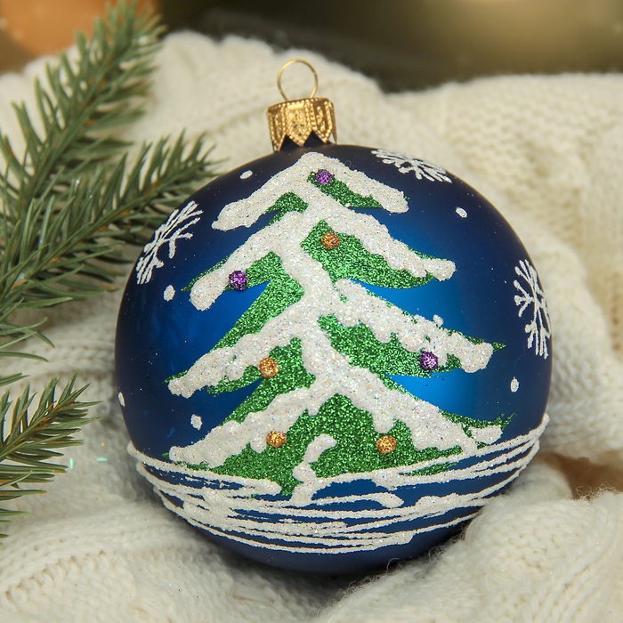 Новогодний шар ручной работы "Ёлочка" микс