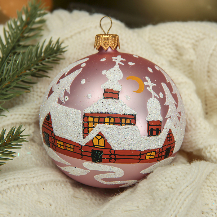 Новогодний шар ручной работы "Монастырь" микс