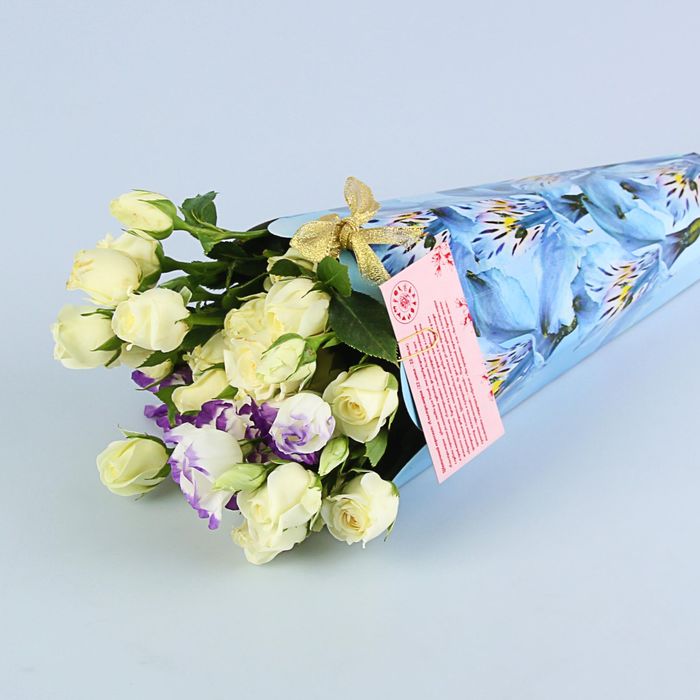 Конус для цветов "Альстромерия голубая" серия цветы, 27х13 см