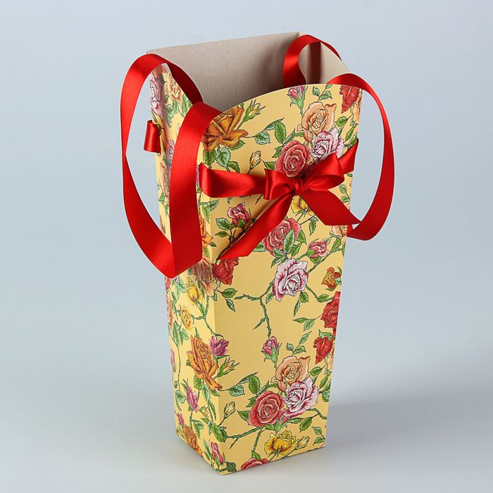 Пакет для цветов "Роза плетистая" серия цветы, 12х10 см