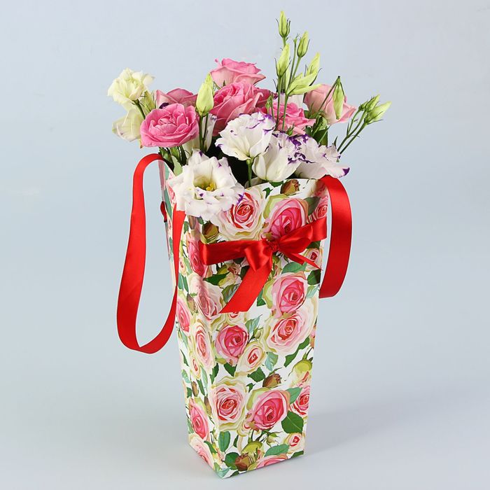 Пакет для цветов "Роза патио" серия цветы, 12х10 см