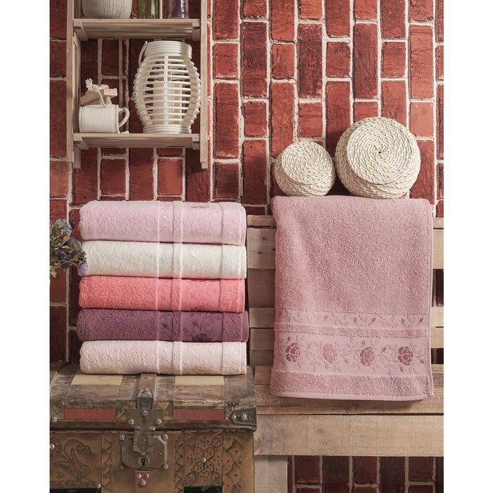 Полотенце махровое DO&CO GULFEM 70*140 см кремовый, хлопок, 460 гр/м