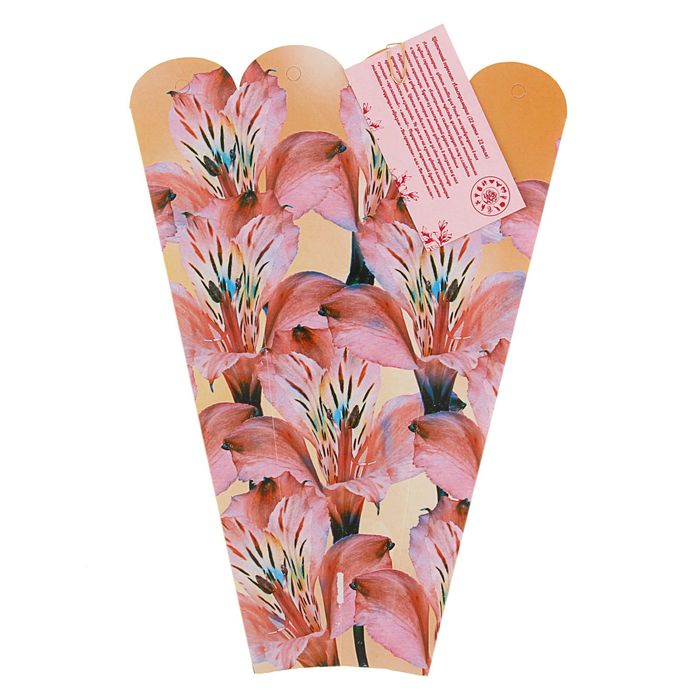 Конус для цветов "Альстромерия розовая" серия цветы, 27х13 см