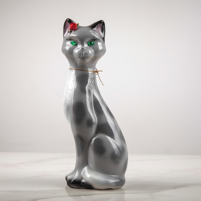 Копилка "Кэтти" малая, глянец, серый леопард, микс