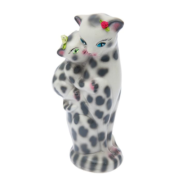 Копилка "Багира мама" малая, глянец, белый леопард