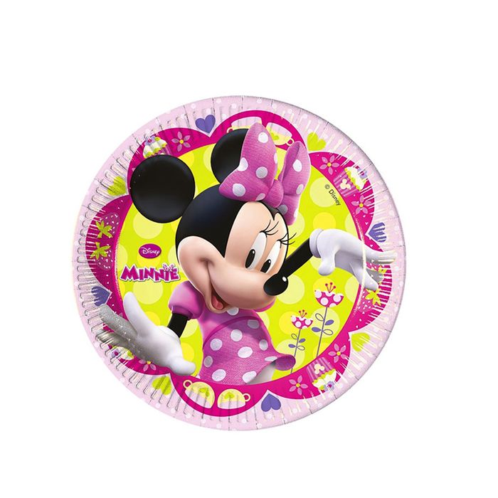Тарелки бумажные "Стильная Минни", 20 см, набор 8 шт.