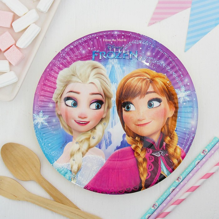 Тарелки бумажные "Холодное сердце. Северное сияние", 20 см, набор 8 шт.