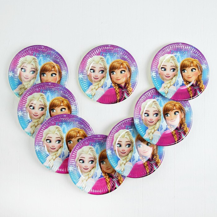 Тарелки бумажные "Холодное сердце. Северное сияние", 20 см, набор 8 шт.