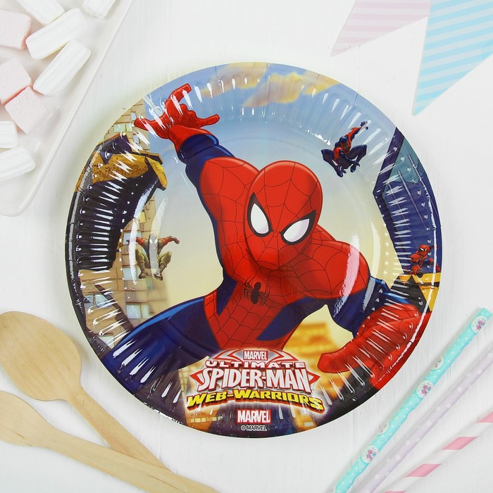 Тарелки бумажные "Человек-паук", 20 см, набор 8 шт.