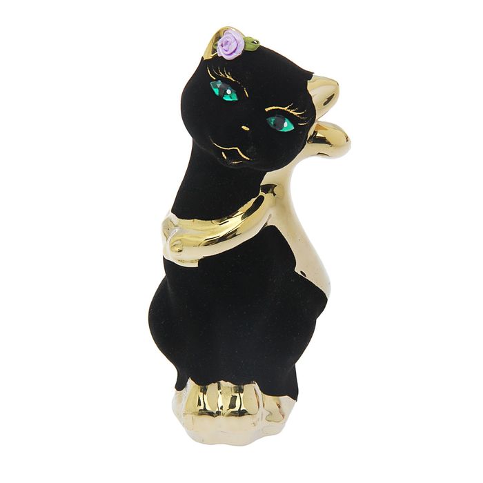 Копилка "Кот Том" флок, булат, чёрная