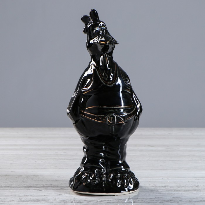 Копилка "Петух фраер" глазурь, чёрная