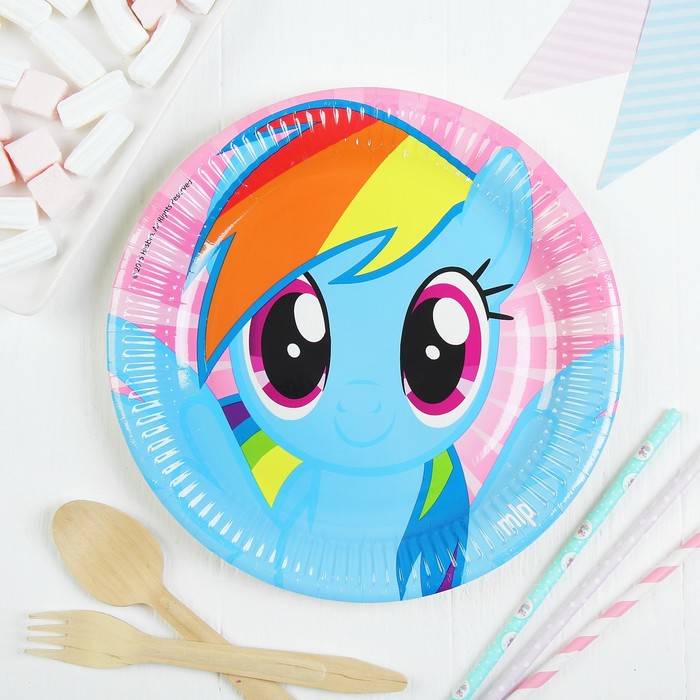 Тарелки "Моя маленькая Пони" 23см (набор 8 шт) / Rainbow Pony