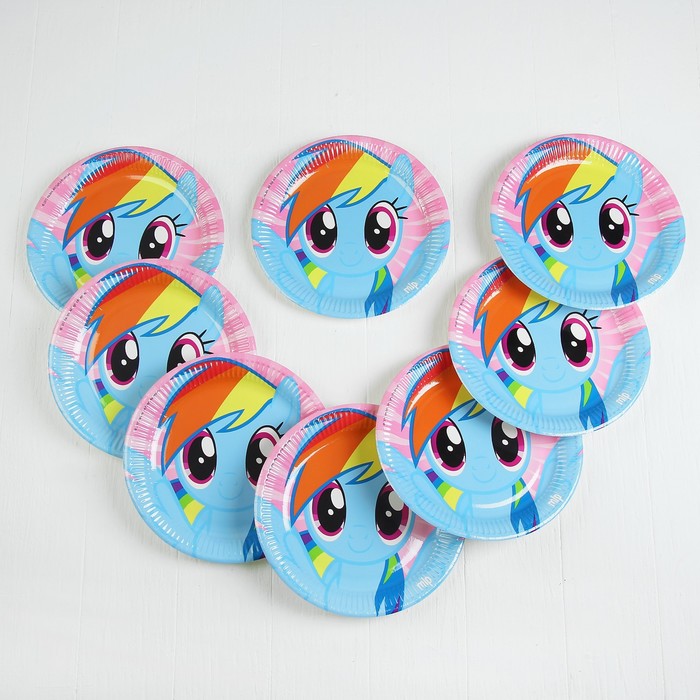 Тарелки "Моя маленькая Пони" 23см (набор 8 шт) / Rainbow Pony