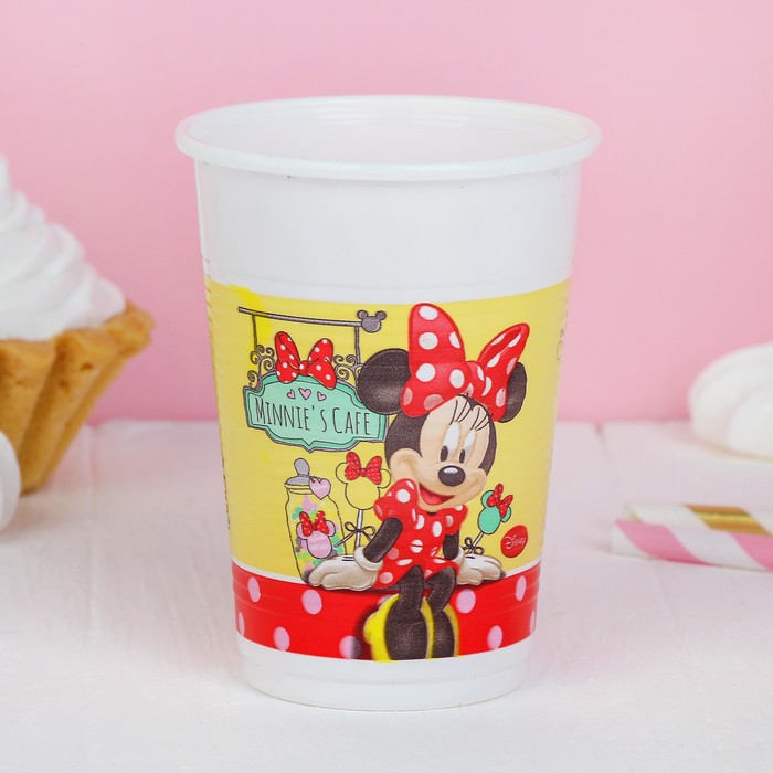 Стаканы пластиковые "Кафе Минни", 200 мл, набор 8 шт.