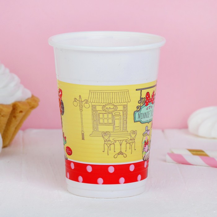 Стаканы пластиковые "Кафе Минни", 200 мл, набор 8 шт.