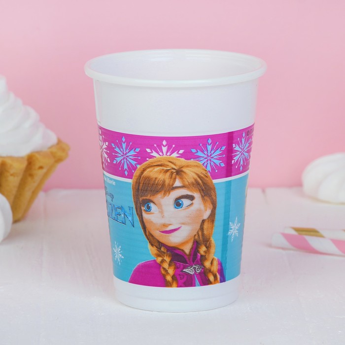 Стаканы пластиковые "Холодное сердце. Северное сияние", 200 мл, набор 8 шт.