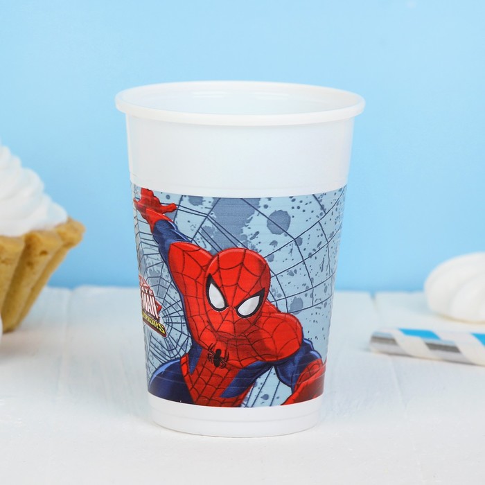 Стаканы пластиковые «Человек-паук», 200 мл, набор 8 шт. товары для праздника merimeri стаканы basic маленькие 260 мл 8 шт