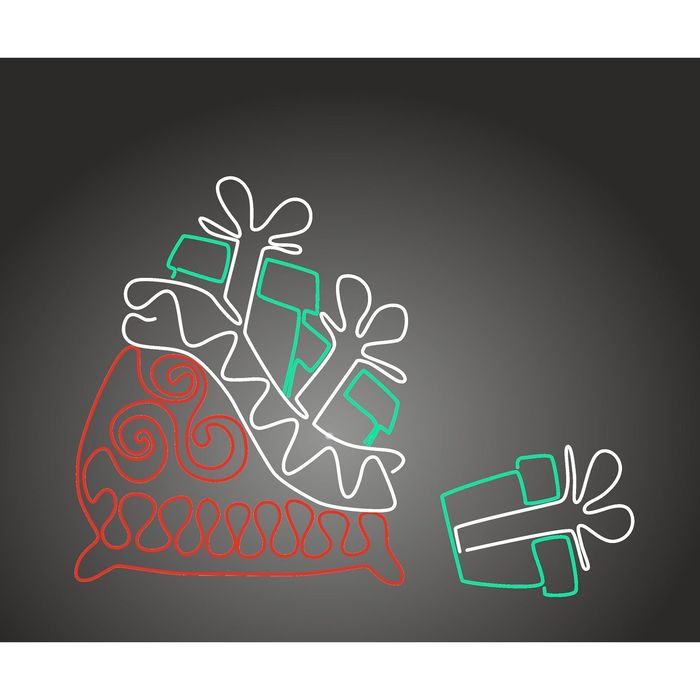 Светодиодная фигура (вертикальная установка) "МЕШОК С ПОДАРКАМИ", 2х1.5х1.5м, шнур 40м, 56Вт 16418