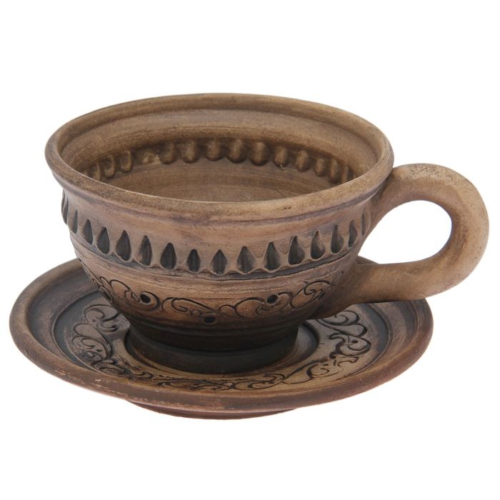 Чашка широкая "Дворянская" с блюдцем, старина, 0,1 л